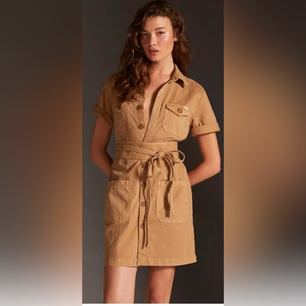MOTHER The Wrapped Up Mini
Dress In Tan🔥